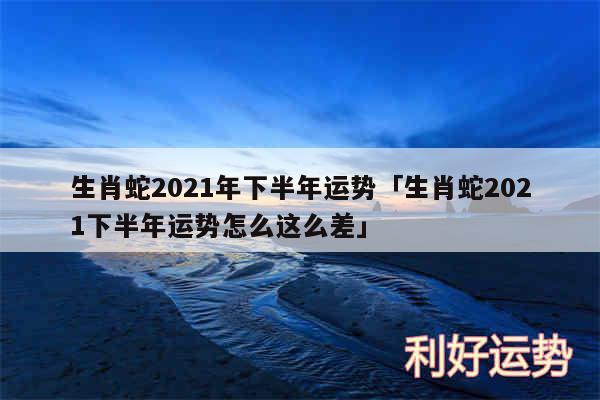 生肖蛇2024年下半年运势及生肖蛇2024下半年运势怎么这么差