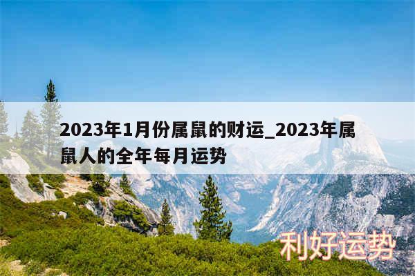 2024年1月份属鼠的财运_2024年属鼠人的全年每月运势