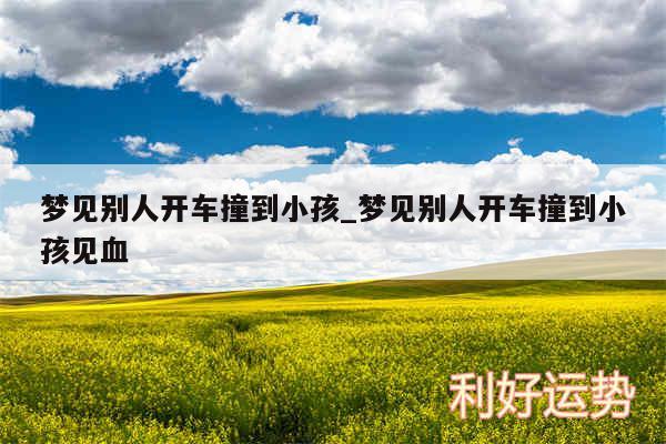 梦见别人开车撞到小孩_梦见别人开车撞到小孩见血