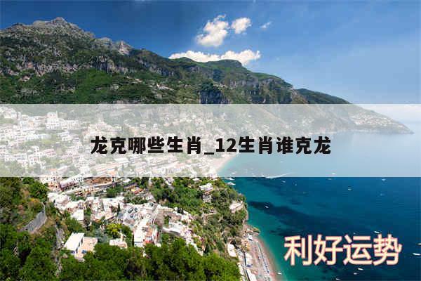 龙克哪些生肖_12生肖谁克龙