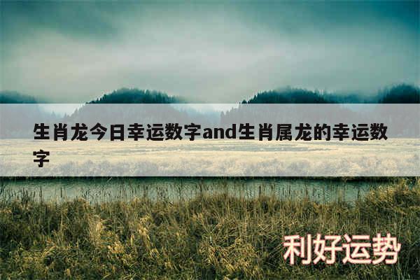 生肖龙今日幸运数字and生肖属龙的幸运数字