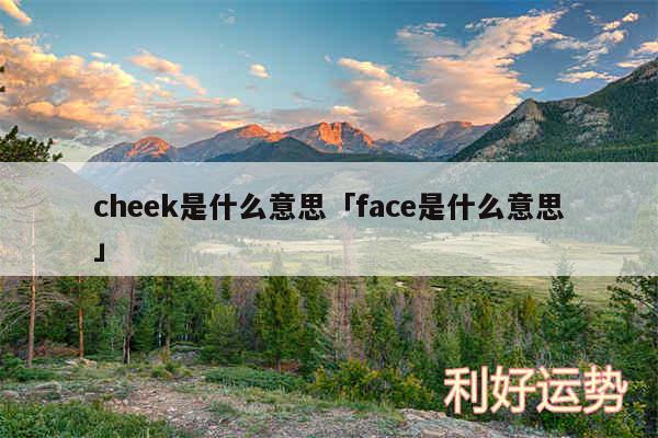 cheek是什么意思及face是什么意思