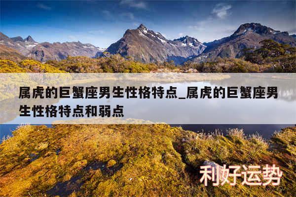 属虎的巨蟹座男生性格特点_属虎的巨蟹座男生性格特点和弱点