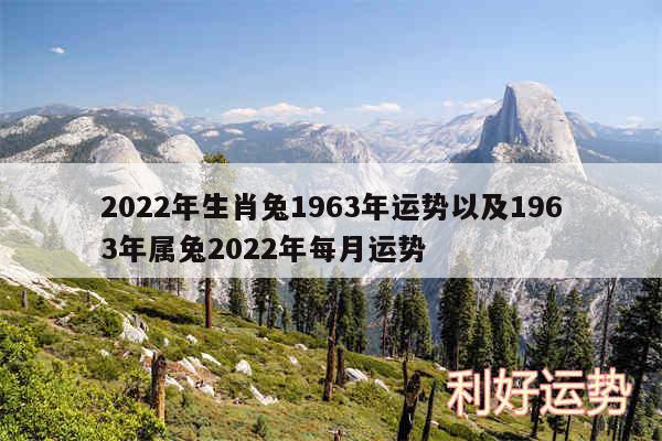 2024年生肖兔1963年运势以及1963年属兔2024年每月运势