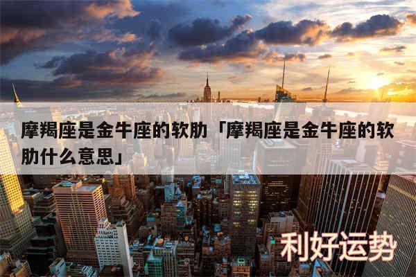 摩羯座是金牛座的软肋及摩羯座是金牛座的软肋什么意思
