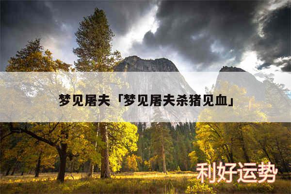 梦见屠夫及梦见屠夫杀猪见血