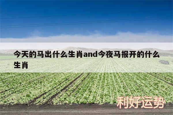 今天的马出什么生肖and今夜马报开的什么生肖
