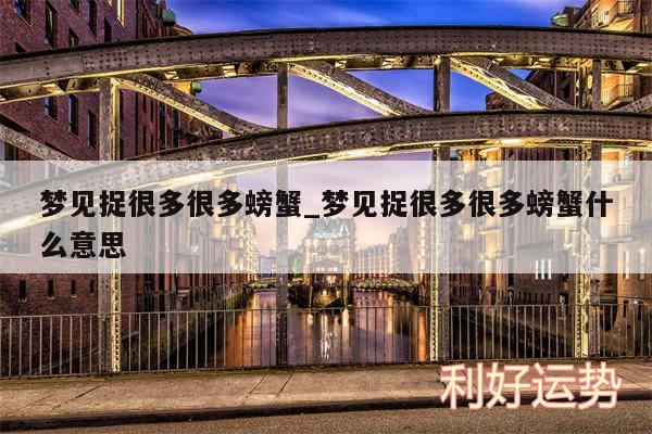 梦见捉很多很多螃蟹_梦见捉很多很多螃蟹什么意思