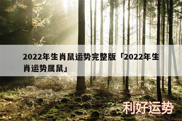 2024年生肖鼠运势完整版及2024年生肖运势属鼠