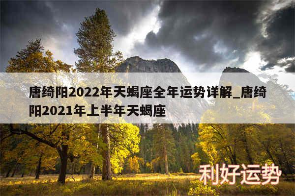 唐绮阳2024年天蝎座全年运势详解_唐绮阳2024年上半年天蝎座