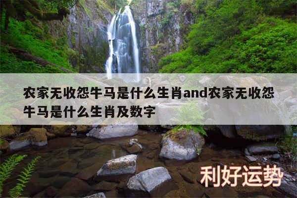 农家无收怨牛马是什么生肖and农家无收怨牛马是什么生肖及数字