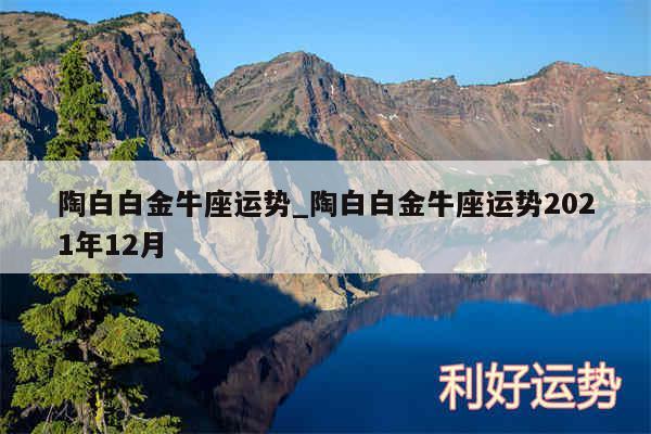 陶白白金牛座运势_陶白白金牛座运势2024年12月