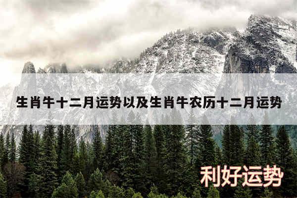 生肖牛十二月运势以及生肖牛农历十二月运势