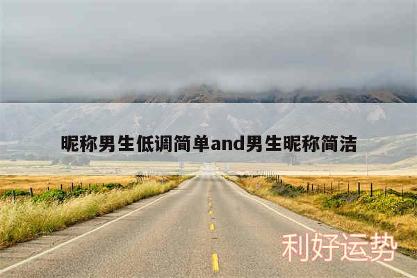 昵称男生低调简单and男生昵称简洁