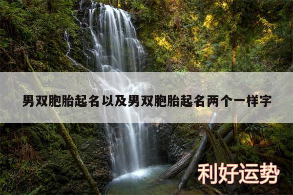 男双胞胎起名以及男双胞胎起名两个一样字