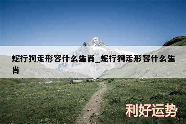 蛇行狗走形容什么生肖_蛇行狗走形容什么生肖