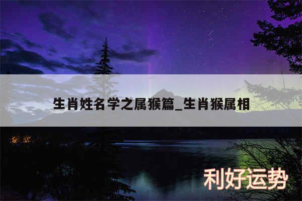 生肖姓名学之属猴篇_生肖猴属相