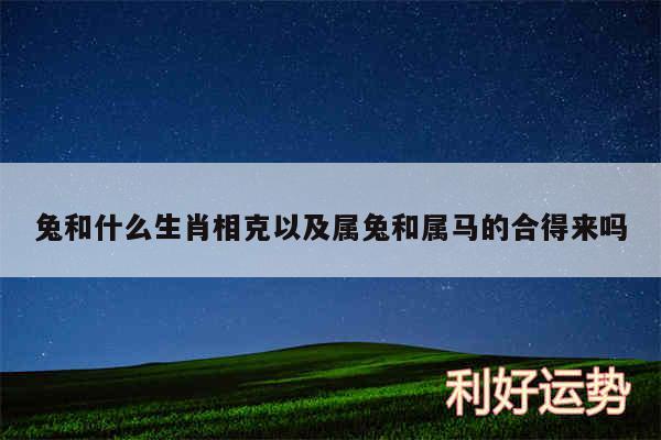 兔和什么生肖相克以及属兔和属马的合得来吗