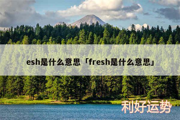 esh是什么意思及fresh是什么意思