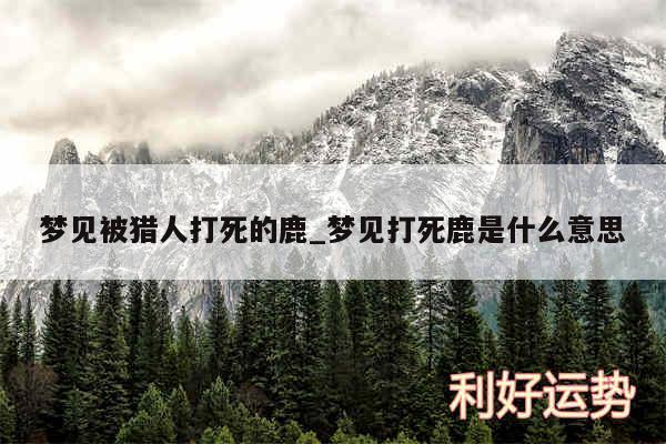 梦见被猎人打死的鹿_梦见打死鹿是什么意思