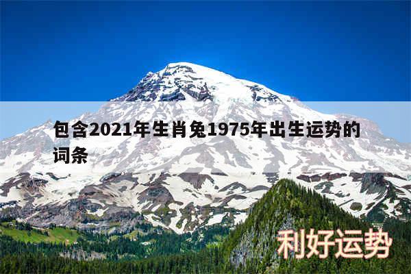 包含2024年生肖兔1975年出生运势的词条