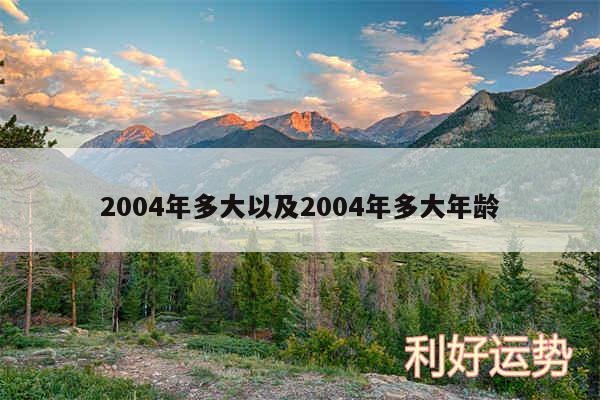 2004年多大以及2004年多大年龄