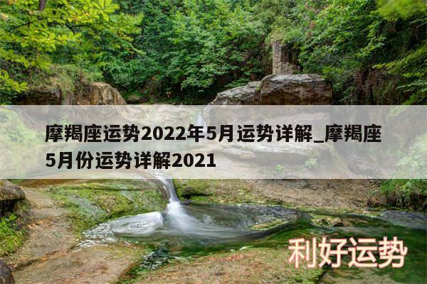 摩羯座运势2024年5月运势详解_摩羯座5月份运势详解2024