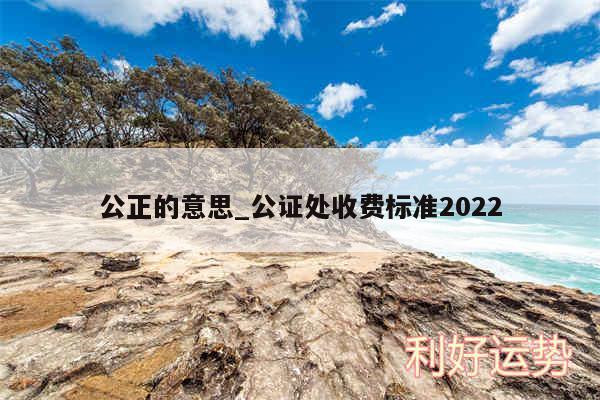 公正的意思_公证处收费标准2024