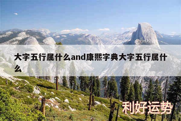 大字五行属什么and康熙字典大字五行属什么