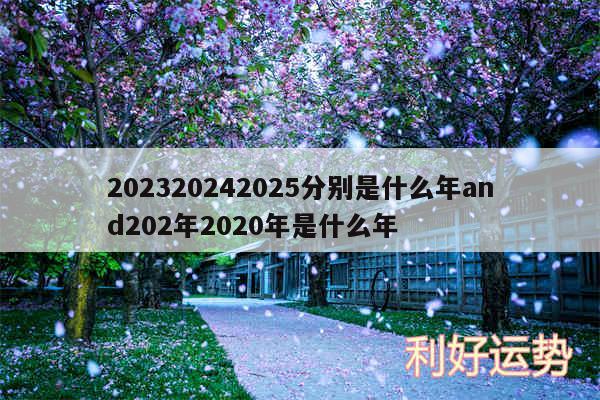 202420242025分别是什么年and202年2020年是什么年