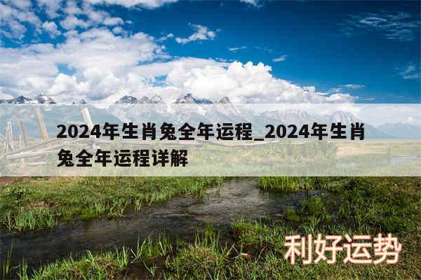 2024年生肖兔全年运程_2024年生肖兔全年运程详解