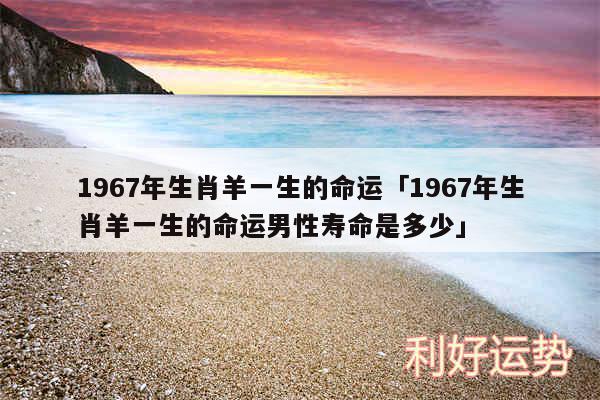 1967年生肖羊一生的命运及1967年生肖羊一生的命运男性寿命是多少