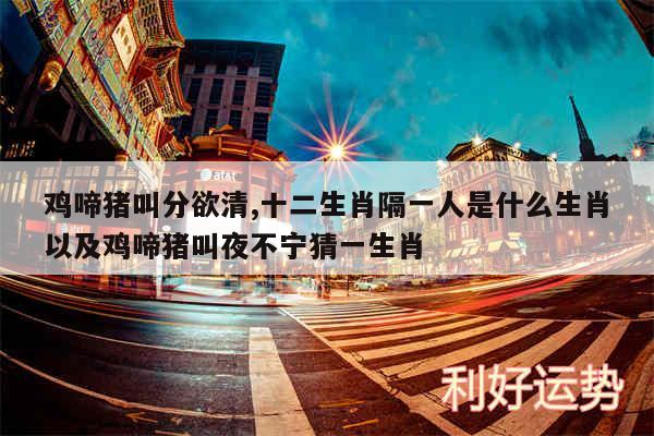鸡啼猪叫分欲清,十二生肖隔一人是什么生肖以及鸡啼猪叫夜不宁猜一生肖