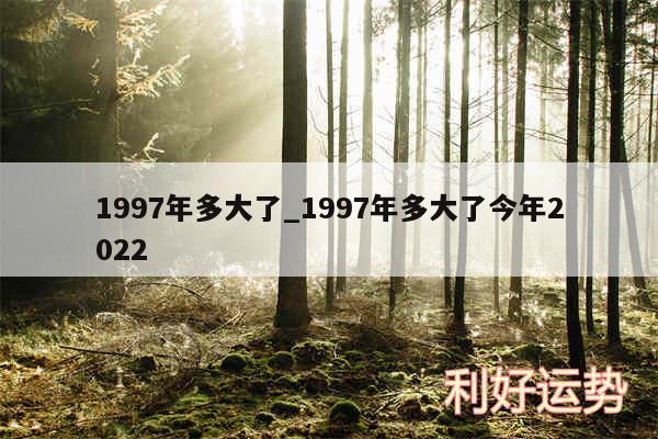 1997年多大了_1997年多大了今年2024