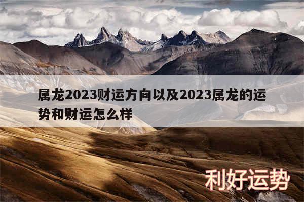 属龙2024财运方向以及2024属龙的运势和财运怎么样