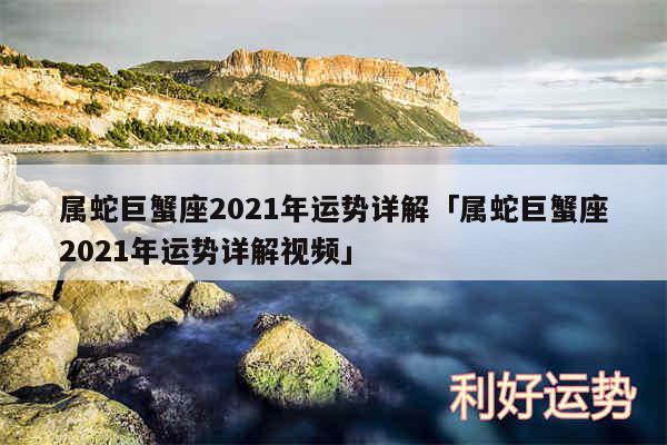 属蛇巨蟹座2024年运势详解及属蛇巨蟹座2024年运势详解视频