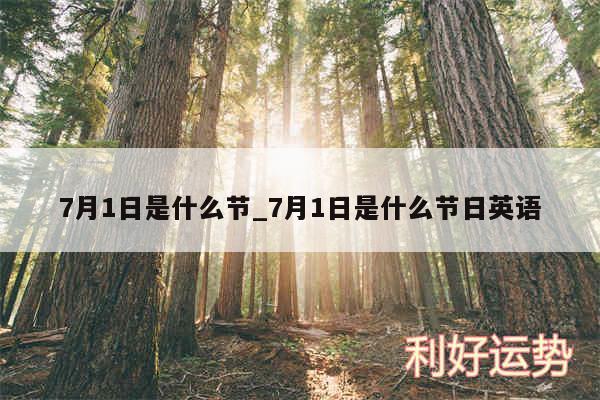 7月1日是什么节_7月1日是什么节日英语