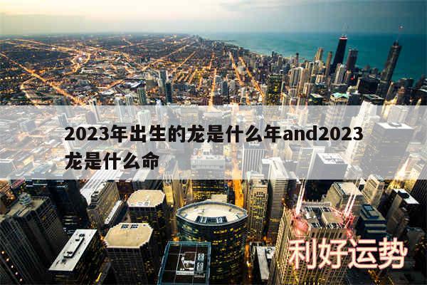 2024年出生的龙是什么年and2024龙是什么命