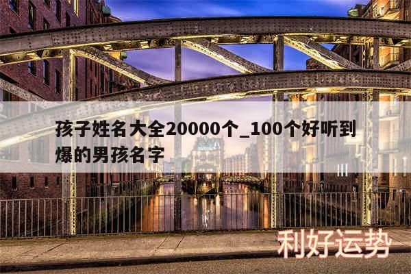 孩子姓名大全20000个_100个好听到爆的男孩名字