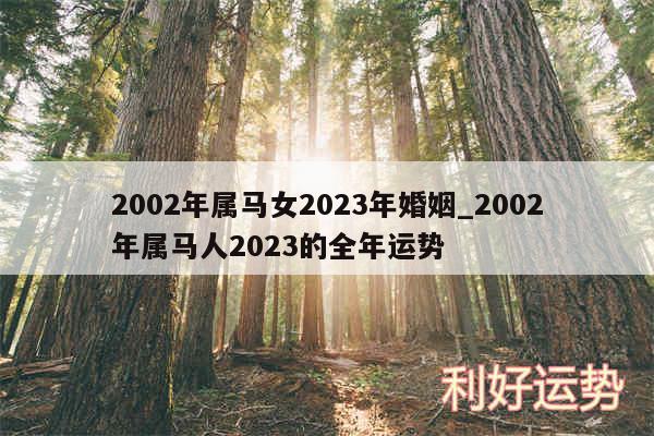 2002年属马女2024年婚姻_2002年属马人2024的全年运势