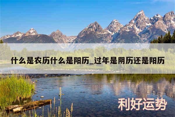 什么是农历什么是阳历_过年是阴历还是阳历