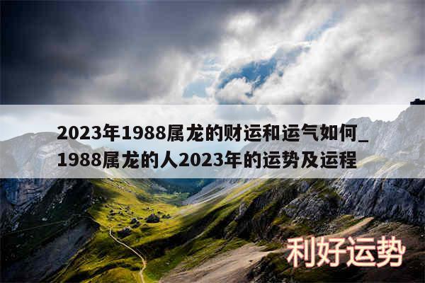 2024年1988属龙的财运和运气如何_1988属龙的人2024年的运势及运程