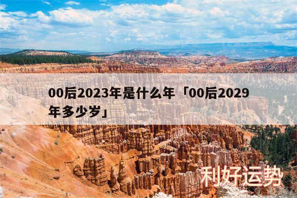 00后2024年是什么年及00后2029年多少岁