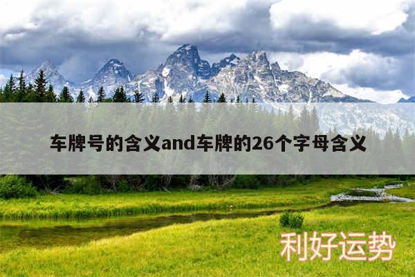 车牌号的含义and车牌的26个字母含义