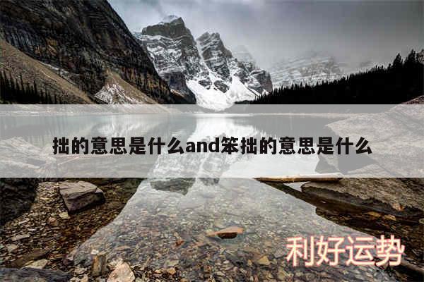 拙的意思是什么and笨拙的意思是什么