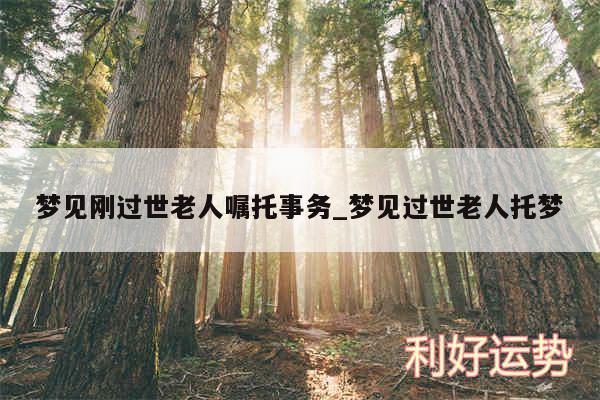 梦见刚过世老人嘱托事务_梦见过世老人托梦