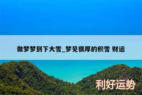 做梦梦到下大雪_梦见很厚的积雪 财运