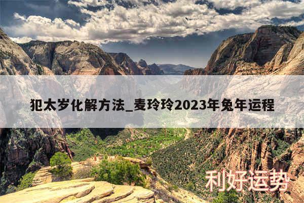 犯太岁化解方法_麦玲玲2024年兔年运程