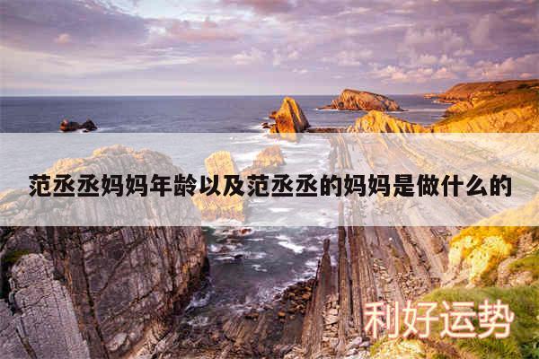 范丞丞妈妈年龄以及范丞丞的妈妈是做什么的