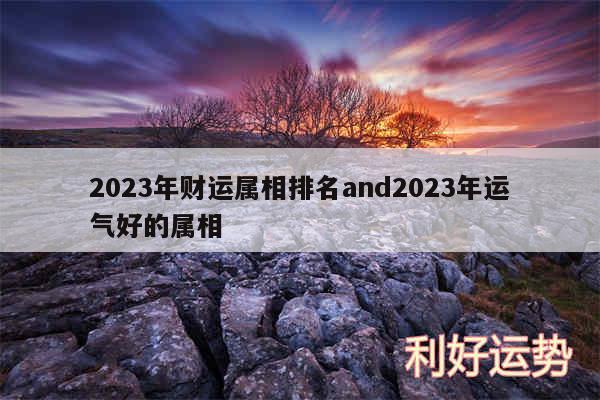 2024年财运属相排名and2024年运气好的属相